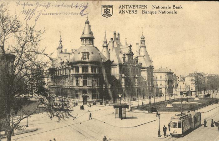 Antwerpen Anvers Nationale Bank Strassenbahn Feldpost
