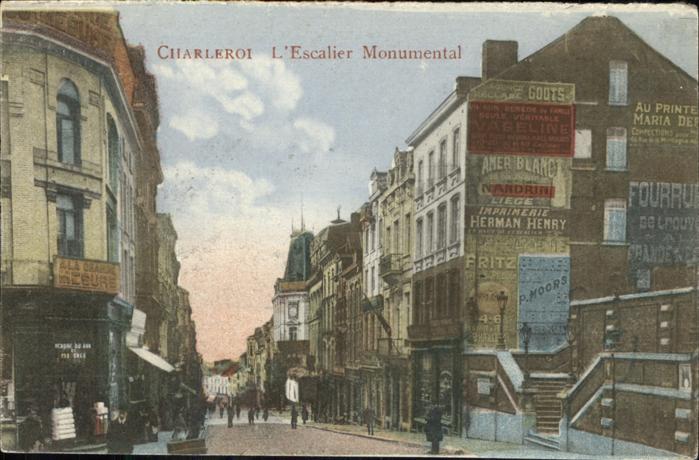 Charleroi Wallonie Escalier Monumental Werbung
