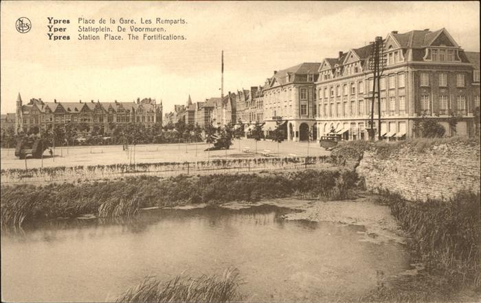 Ypern Ypres Place de la Gare Remparts