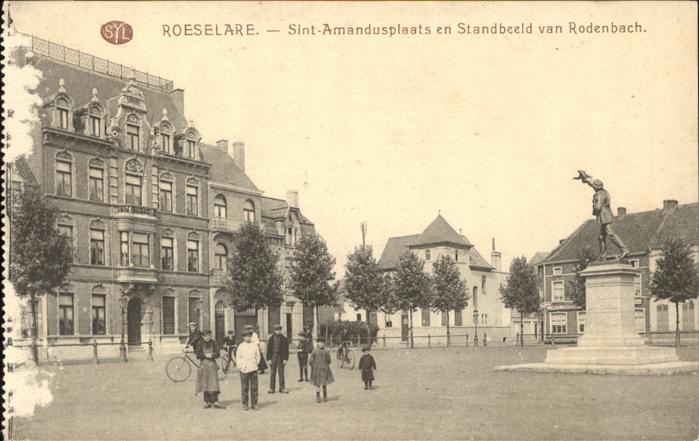 Roeselaere Sint Amandusplaats Standbeeld Rodenbach