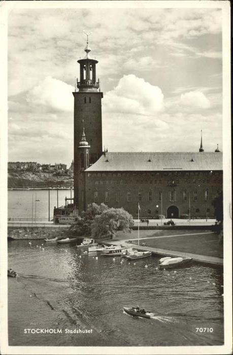 Stockholm Stadshuset Rathaus Hafen Maelarsee Boot