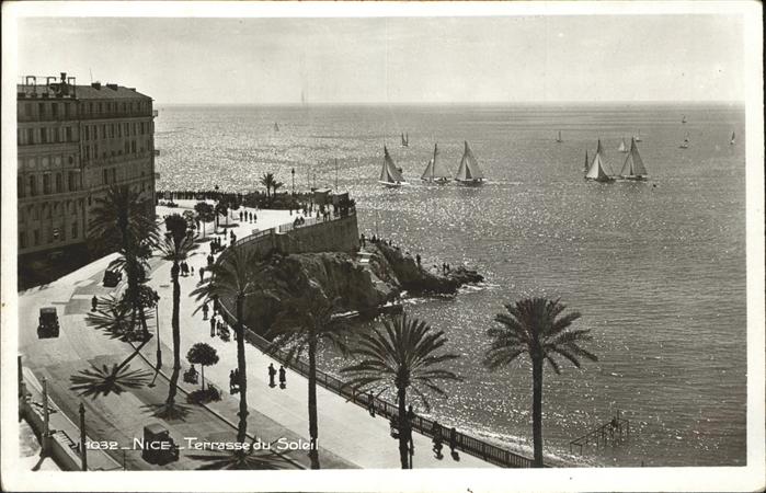 Nice Alpes Maritimes Terrasse du Soleil Uferpromenade Segelb
