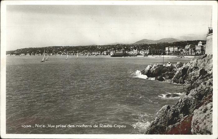 Nice Alpes Maritimes Vue prise des rochers de Rauba_Capeu
