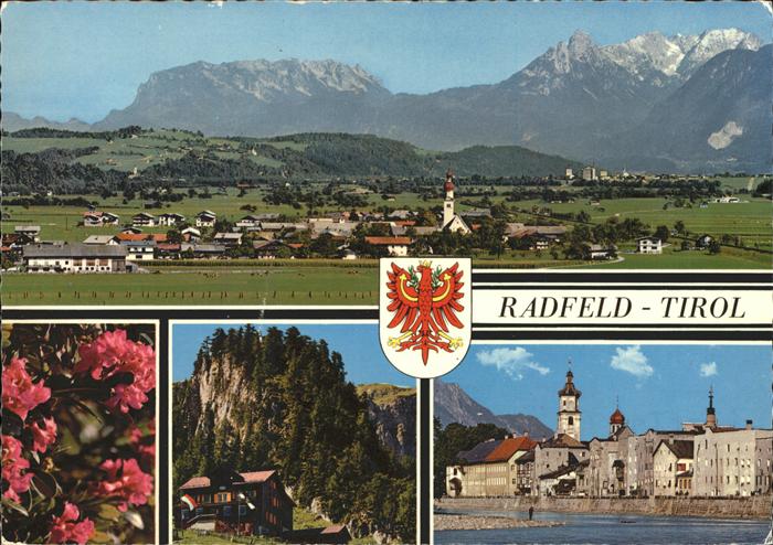Radfeld Tirol Panorama Unterinntal Wappen Kirche Partie am Inn