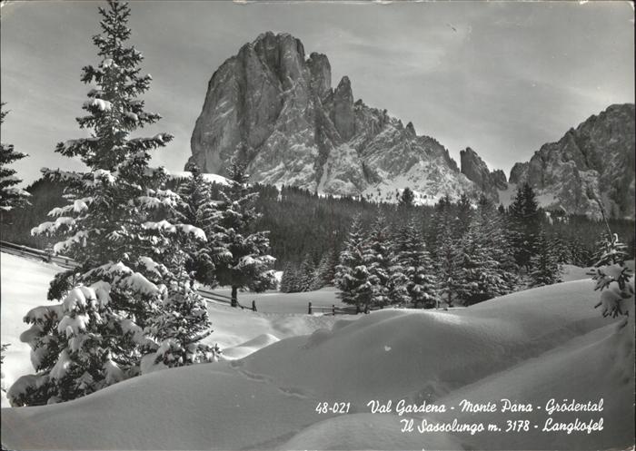 Canazei Val Gardena Monte Pana Groedental Sassolungo Langkofel Dolomiti