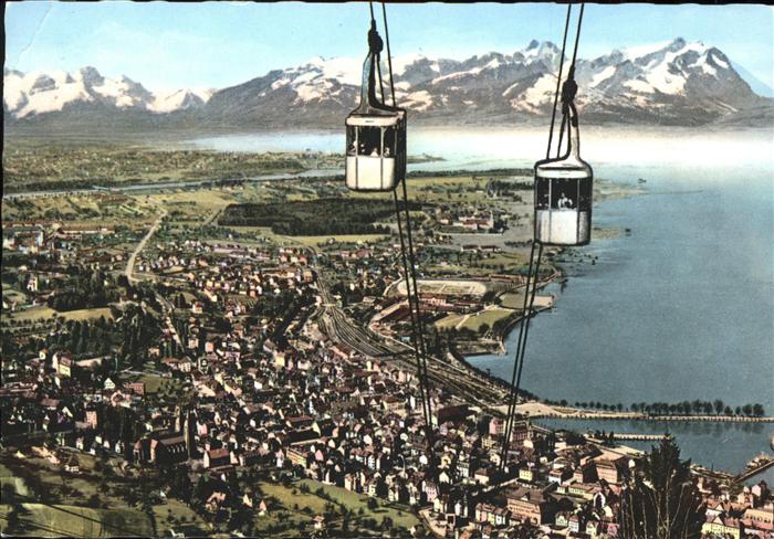 Bregenz Vorarlberg Pfaenderbahn Bodensee Hafen Alpenblick
