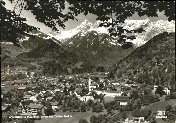 Schruns Vorarlberg Panorama mit Zimba Montafon