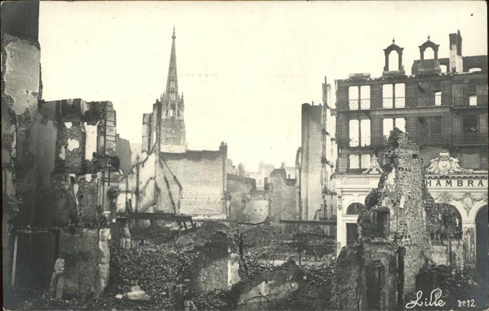 Lille Nord Zerstörter Stadtteil Trümmer Kirche