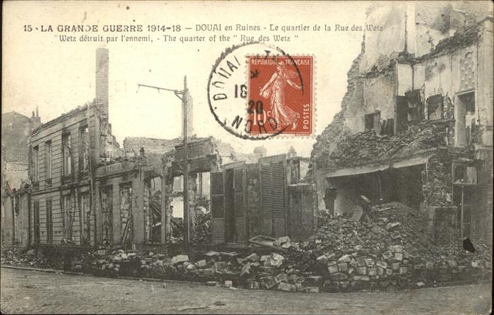 Douai 59 Quartier de la Rue des Wetz en ruines L