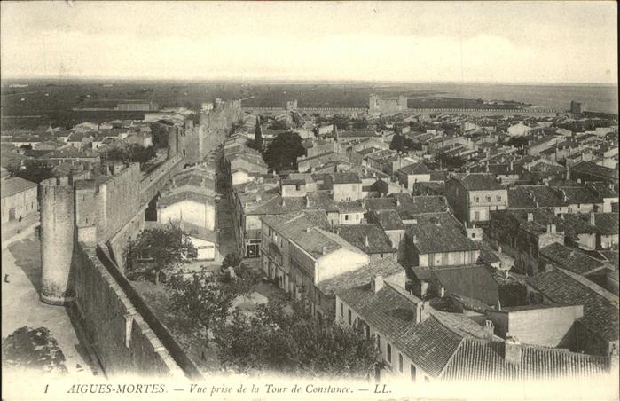 Aigues-Mortes Gard Vue prise de la Tour de Constance