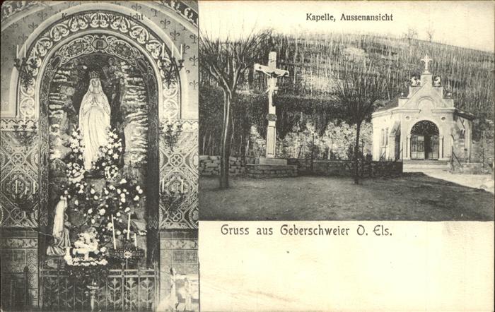 Geberschweier Gueberschwihr Elsass Kapelle Aussenansicht Kreuz