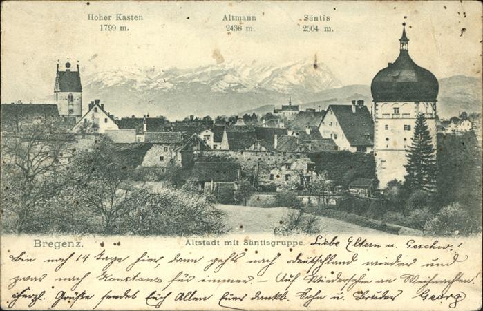 Bregenz Vorarlberg Altstadt mit Säntisgruppe