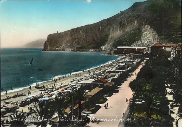 Finale Ligure Strand Palmbaum Ufer Riviera della Palme