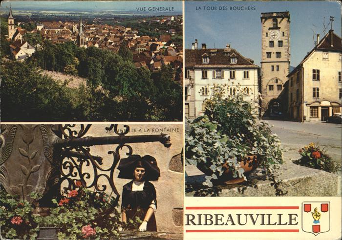 Ribeauville Haut Rhin Elsass Vue generale La tour des Bouchers Jeune