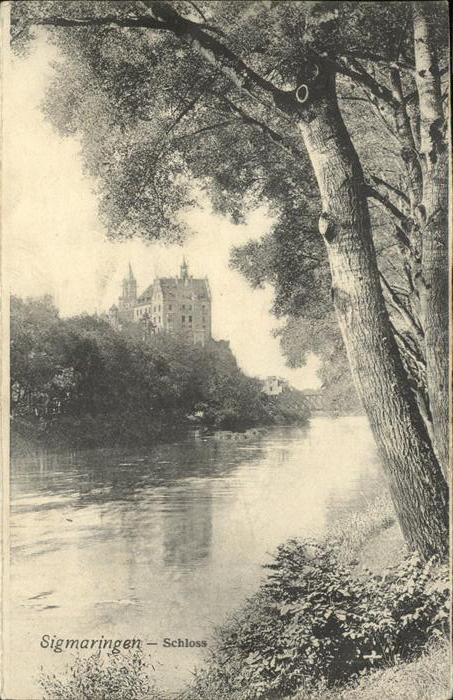 Sigmaringen Schloss Partie an der Donau