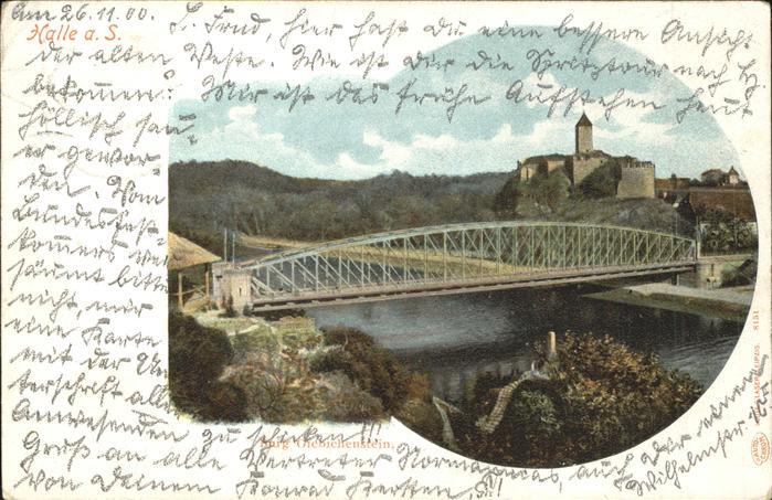 Giebichenstein Halle Saale Burg Bruecke Partie an der Saale