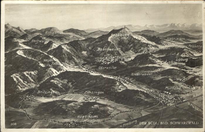 Muellheim Baden uebersichtskarte Suedliche Schwarzwald