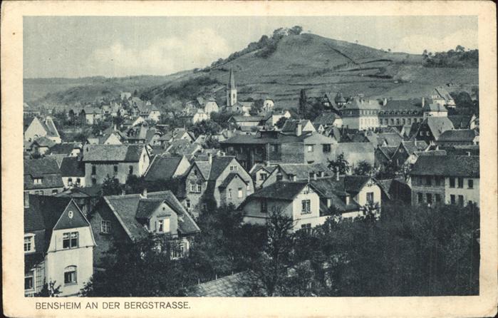 Bensheim Bergstrasse Blick ueber die Stadt Feldpost