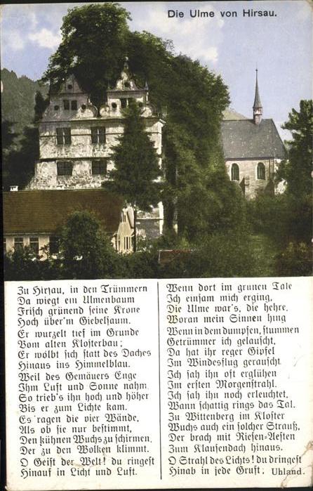Hirsau Schlossruine mit Ulme Gedicht Feldpost