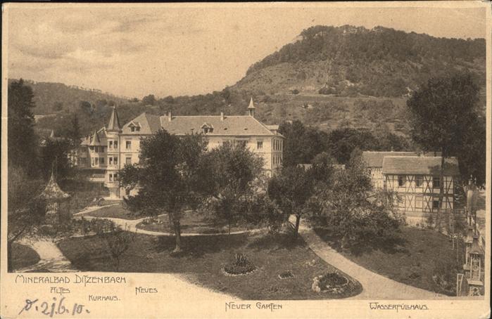 Ditzenbach Neues Kurhaus mit Garten und Wasserfuellhaus