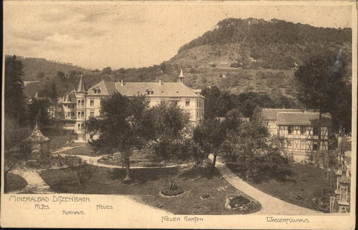 Ditzenbach Neues Kurhaus mit Garten und Wasserfuellhaus