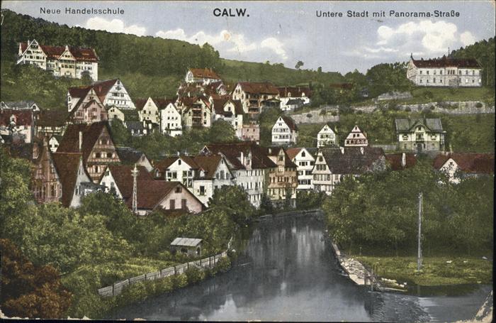 Calw Untere Stadt mit Panorama Strasse
