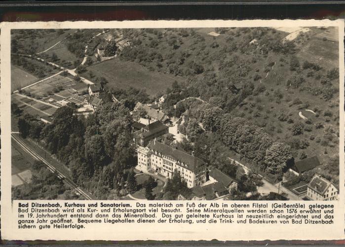 Bad Ditzenbach Kurhaus und Sanatorium Fliegeraufnahme