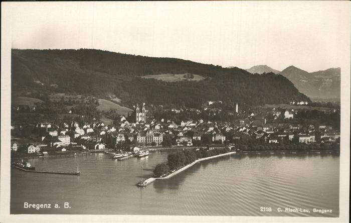 Bregenz Vorarlberg Teilansicht Blick vom Bodensee