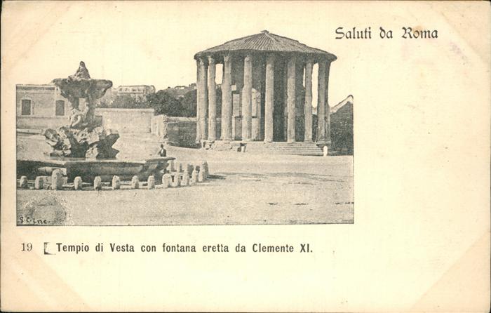 Rom Roma Tempio di Vesta con fontana eretta da Clemente XI