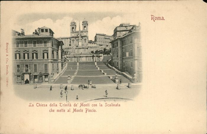 Rom Roma Chiesa della Trinita dei Monti con la Scalinata Monte Pincio