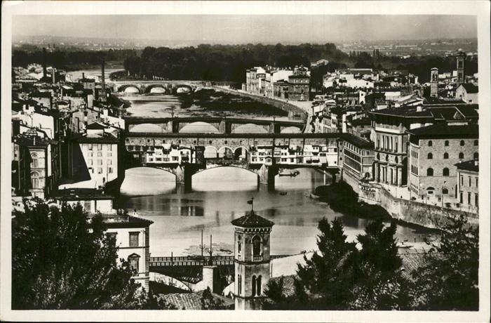 Firenze Florenz Veduta dei Lung Arni coi Ponti Arno Bruecke