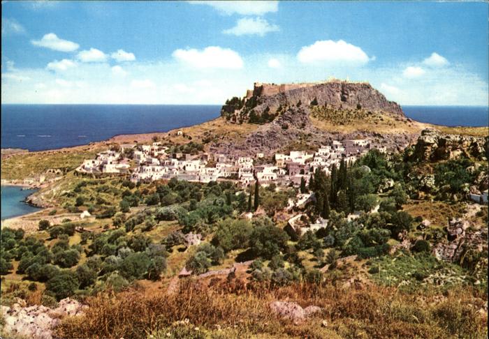Lindos Lindo Ansicht mit seiner Akropolis