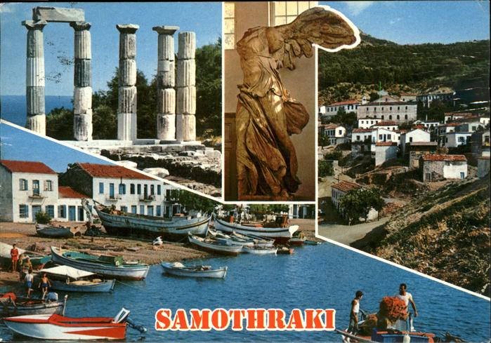 Samothraki aegaeis Teilansichten Hafen Ruine Skulptur