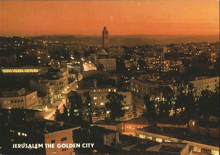 Jerusalem Yerushalayim Partial view of the golden city at night