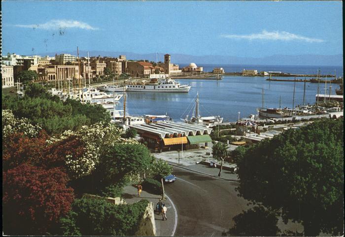 Rhodos Rhodes aegaeis Teilansicht Hafen