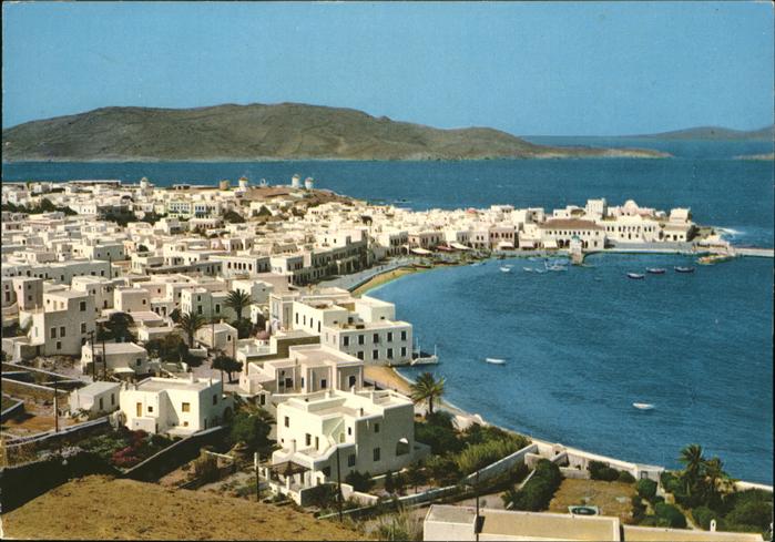 Mykonos Kykladeninsel aegaeis Panorama Hafen