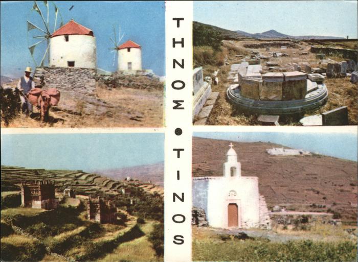 Tinos Windmuehle Brunnen Kapelle La Saint Artemios