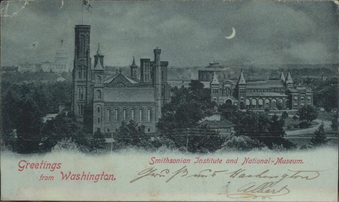 Washington DC Smithsonian Institute and National Museum at moonlight