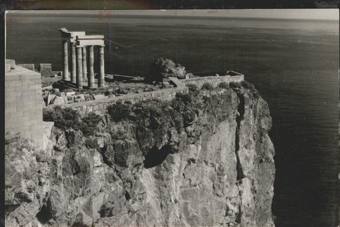 Lindos Lindo Akropolis von Lindos Ruine Steilküste