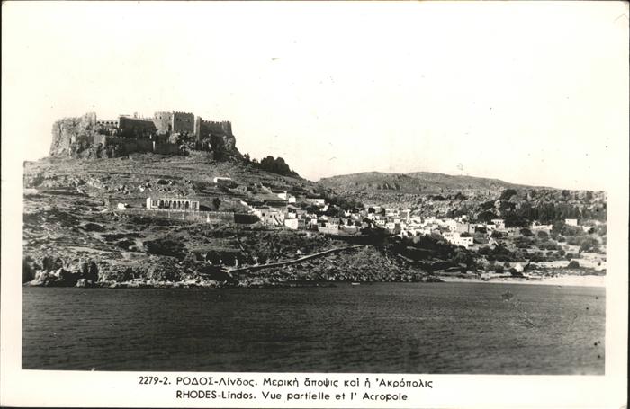 Lindos Lindo Blick zur Akropolis von Lindos