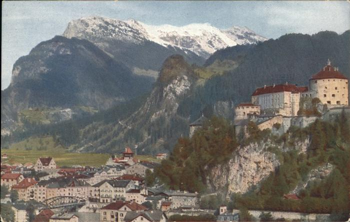 Kufstein Tirol Panorama mit Kaisergebirge Festung
