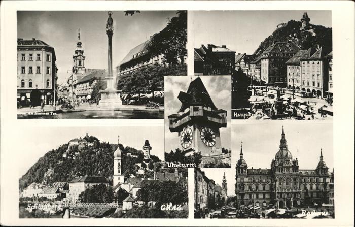 Graz Steiermark Eisernes Tor Brunnen Hauptplatz Rathaus