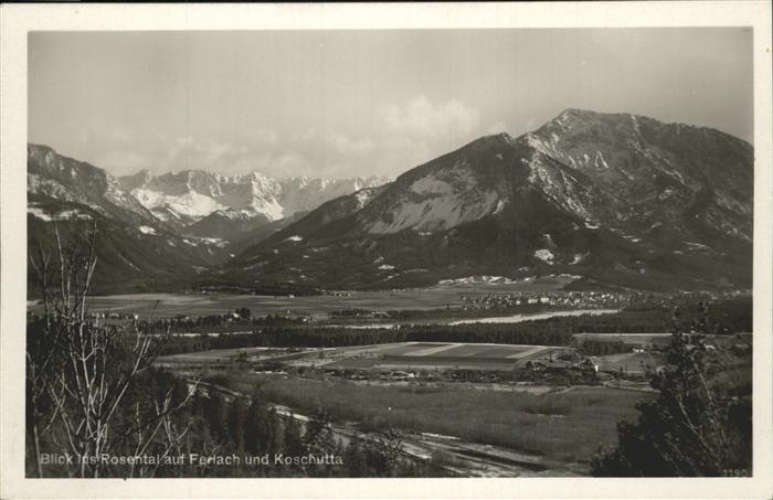 Ferlach Kaernten Blick ins Rosental mit Ferlach an der Drau und Koschutta