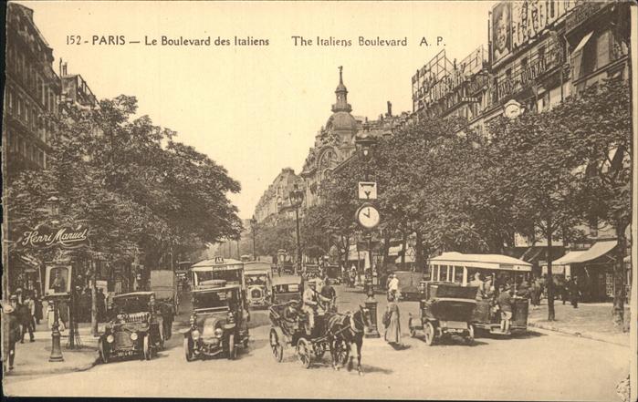 Paris Le Boulevard des Italiens Pferdedroschk