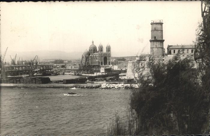 Marseille Bouches-du-Rhone Le Fort Saint Jean et la Cathedrale