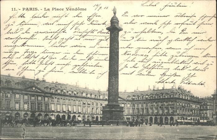 Paris La Place Vendome Triumphsäule