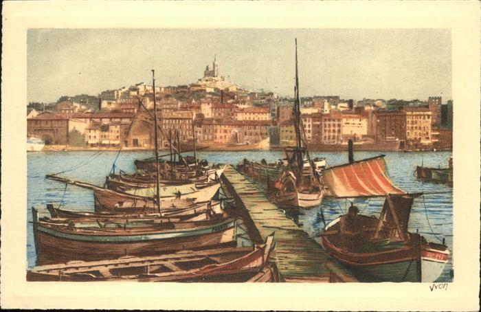 Marseille Bouches-du-Rhone Vue du Vieux Port bateau
