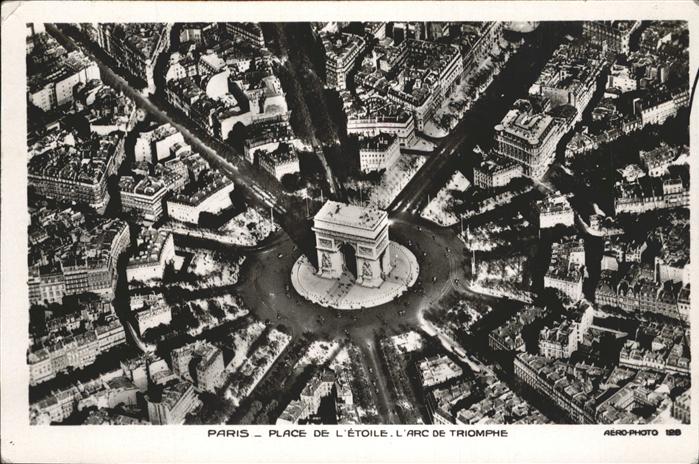 Paris Place de l'Etoile L'Arc de Triomphe vue