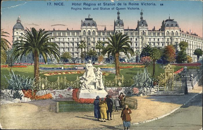 Nice Alpes Maritimes Hotel Regina et Statue de la Reine Vict