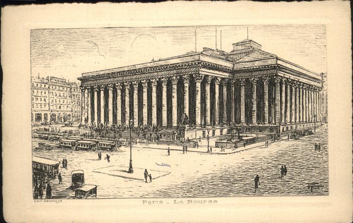 Paris La Bourse Künstlerkarte